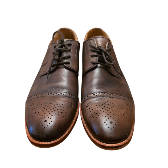 Warfield & Grand Men's Classic Brown Leather Oxford Shoes Size 10 - Picture 3 of 12